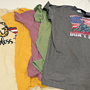 Patriotic Graphic T-Shirts Lot of 5 Gildan Delta Soft Adult Medium USA Theme